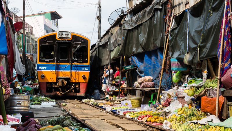 Amphawa Floating Market + Maeklong Railway Market 